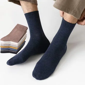 10 זוגות של גברים מוצק צבע כותנה קליל גרביים באיכות גבוהה מתאים עבור ארבע עונות השמלה גרביים לגברים עסקים גרביים מתנה סט