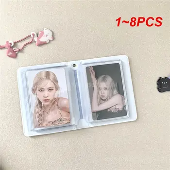 1~8PCS דוב חמוד אלבום תמונות בגודל 3 אינץ ' אהבה לב חלול התמונה אחסון Kpop כרטיס קלסר כרטיס שם הספר Photocard בעל 40
