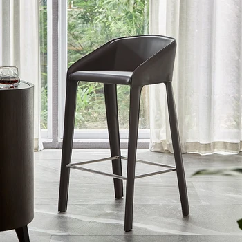 נורדי אור יוקרה אוכף עור כסא בר מודרני מינימליסטי הביתה ריפוד משענת הכיסא קפה במטבח המסעדה כיסאות
