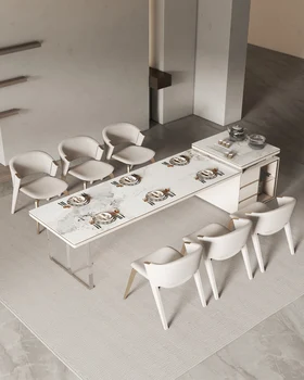 אקריליק צלחת רוק שולחן האוכל כפול-שימוש מודרניים אור פשוט יוקרה מעצב יצירתי תה שולחן חשמלי שולחן האוכל