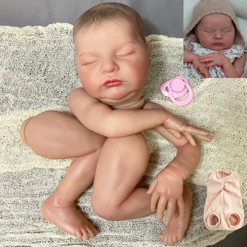 20Inch כבר צבוע מחדש הבובה ערכת לורה 3D צבוע עובש על העור באיכות גבוהה בעבודת יד תינוק שרק נולד חלקי הבובה עם מטלית הגוף