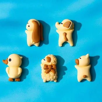10pcs/חבילה קריקטורה ארנב קרם צהוב קטן ברווז פיל רועים 3D טלפון מעטפת קישוט אמנות ציפורן מניקור DIY אביזרים