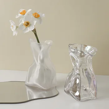 CuteLife אסתטי מודרני זכוכית שקוף פרח באגרטל בסלון הבית קישוט שולחן אגרטל ההגירה החתונה צמח הידרופוני אגרטל