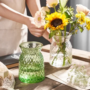 אור יוקרה השולחן אגרטל זכוכית לסידור פרחים יבשים בקבוק בסלון מים לתרבות הידרופוני מיכל קישוטים