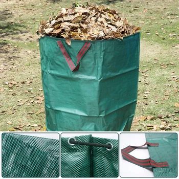 קיפול עלים השקית לשימוש חוזר פרח הדשא שקית זבל גן איסוף פסולת מיכל עשב תיק התנגדות המים מחוזק ידית