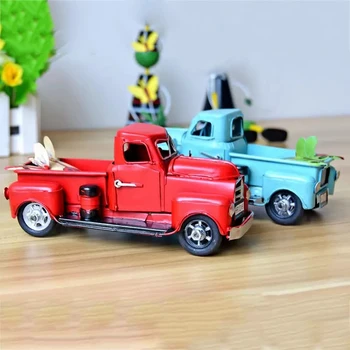 בציר אדום מתכת משאית קישוט חג המולד לילדים מתנות חג המולד צעצוע בראש הטבלה קישוטים הילד צעצועים