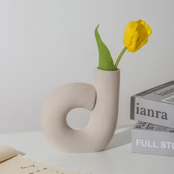 נורדי אגרטל קרמיקה לעיצוב הבית יצירתי חריג ' ור האגרטל על פרחים מיובשים יוקרה בסלון שולחן קישוטים גן עיצוב