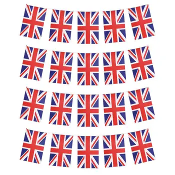 30pcs בריטניה משולש/מרובע דגל בריטניה מחרוזת דגל באנרים דגל אנגליה הבריטי הגדול באנר דגל פוליאסטר עבור המשרד הביתי עיצוב