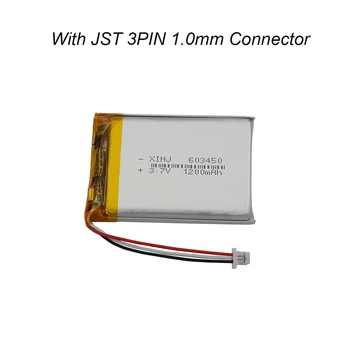 3.7 V 1200mAh 4.44 צבע מה Li-פולימר ליתיום סוללה 603450 Thermistor 3 חוטים JST 3Pin 1.0 mm Plug עבור נהיגה מקליט GPS DashCam 