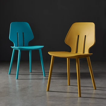 אירופה פלסטיק נורדי האוכל כיסא מודרני מינימליסטי משענת פנאי כיסא המעצב אישית בסלון Tabouret רהיטים