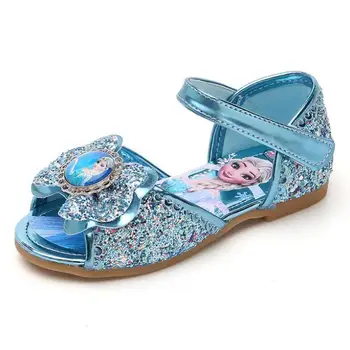 דיסני מותג נעליים לתינוק בחורות קריקטורה קפואה אלזה נסיכת סנדלי קיץ בנות שטוח נעלי חוף סנדלי נעליים אלזה