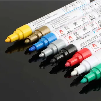 8pcs/קופסא לבן עמיד למים גומי קבע צבע עט סימון רכב הצמיג הצמיג הסביבה צמיג ציור משלוח חינם