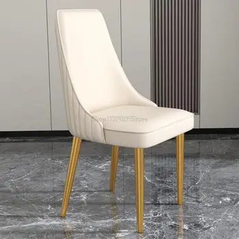 אוכף עור כיסא האוכל הנורדי מעצב ארגונומי יוקרה כיסאות בסלון כורסה Sillas De Comedor ריהוט הבית