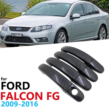 גלוס סיבי פחמן שחור ידיות לכסות את הדלת עבור פורד פלקון FG FGX G6E XR6 XR8 XT 2009~2016 אביזרי רכב מדבקות 2010