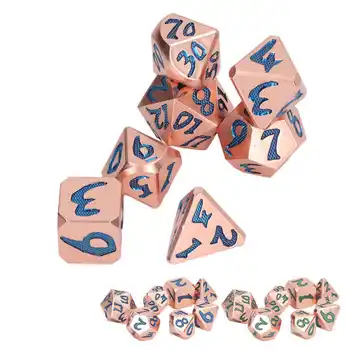 מתכת קוביות Polyhedral קוביות מספרים ברורים צורות שונות עבור משחקי לוח
