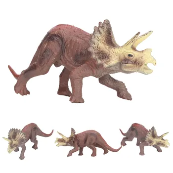בדיחות מדומה סטטי טריצרטופס מודל מציאותי מעולה דינוזאור פסלון צעצוע קישוט הבית עבור ילד אספן קישוט