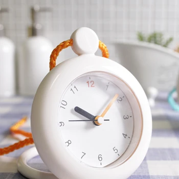 אמבטיה פשוטה שעון בסגנון אירופאי מטבח עמיד למים הביתה למושב שעון קישוטים יצירתיים מיני שעון קיר מתלה מגבות השעון