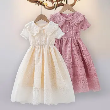 3-12year בגדי ילדים בייבי שמלת ילדה 2023 בנות קיץ שמלת פרח שמלת תחרה התינוק הלבוש בגדי ילדים