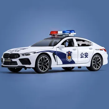 1:24 M8 המשטרה דגם הרכב סגסוגת קול, אור תפקוד הדלת פתוחה צעצוע הנסיגה למות יצוק גבוהה הדמיה צעצועים של ילדים ברכב