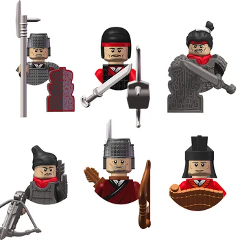 צעצועים לילדים מלך סיני עתיק, משוריינים Warirrs ,קצין חייל דמויות קטנות נשק מודל אבני הבניין הילדים מתנות.