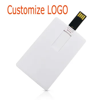 פלסטיק לבנים כרטיס אשראי / כרטיס מותאם אישית לוגו לעסקים עיצוב כונן הבזק מסוג Usb מקל 4GB 8GB 16GB 32GB (10pcs יכולים להדפיס את הלוגו )