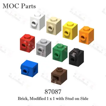 10PCS MOC חלקים 87087 לבנה 1 x 1 עם הרבעה על הצד אבני הבניין יצירתיות DIY להרכיב אביזרים לבנים צעצועים לילדים