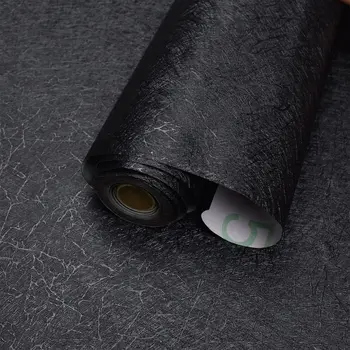 שחור דבק עצמי טפט בסלון ארון בגדים רהיטים מדבקות PVC עמיד למים קשר נייר השיש במטבח סרט ויניל