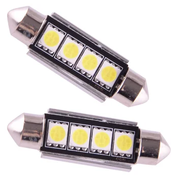 2Pcs 12V LED לבן פנים כיפת אורות נורות אלומיניום 5050 4Smd מתאים קנוורת ' T660 T600 T2000