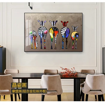 חיות אפריקאיות אמנות תמונות על הקיר בסלון מופשט זברה בד אמנות ציורים על הקיר צבעונית חיות, הדפסי אמנות