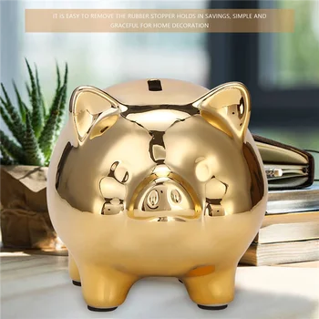 קרמיקה זהב חזיר קופת החיסכון חמוד מטבע קופת יצירתיים לריהוט ביתי מזל חזיר קישוט זהב חזיר