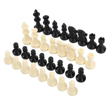 32pcs שחור לבן שחמט חתיכות פלסטיק מגנטי בינלאומי בשחמט בידור כלי בשביל הכיף