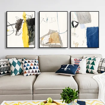 תקציר לחסום קווי תמונת קנבס הדפסה ציור נורדי אמנות מודרנית לעיצוב הבית הסלון חדר השינה מינימליזם Cuadros